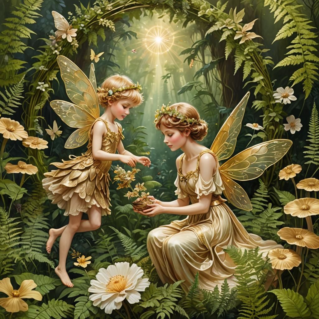 Elegant Fairy Gift with Lush Background