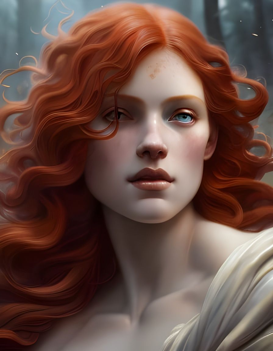 Redhead Goddess Marble Relief Sculpture