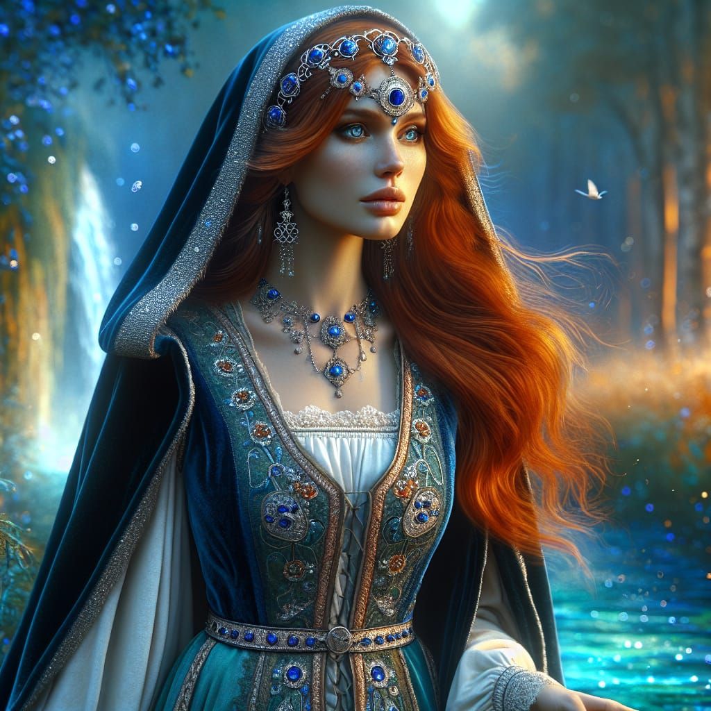 Lithuanian Goddess of Rivers in Digital Matte Painting