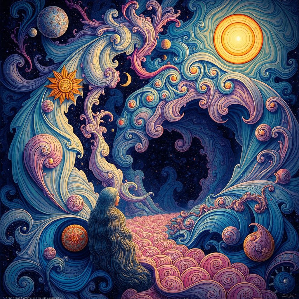 Surrealistic Scene in Vibrant Complementary Colors