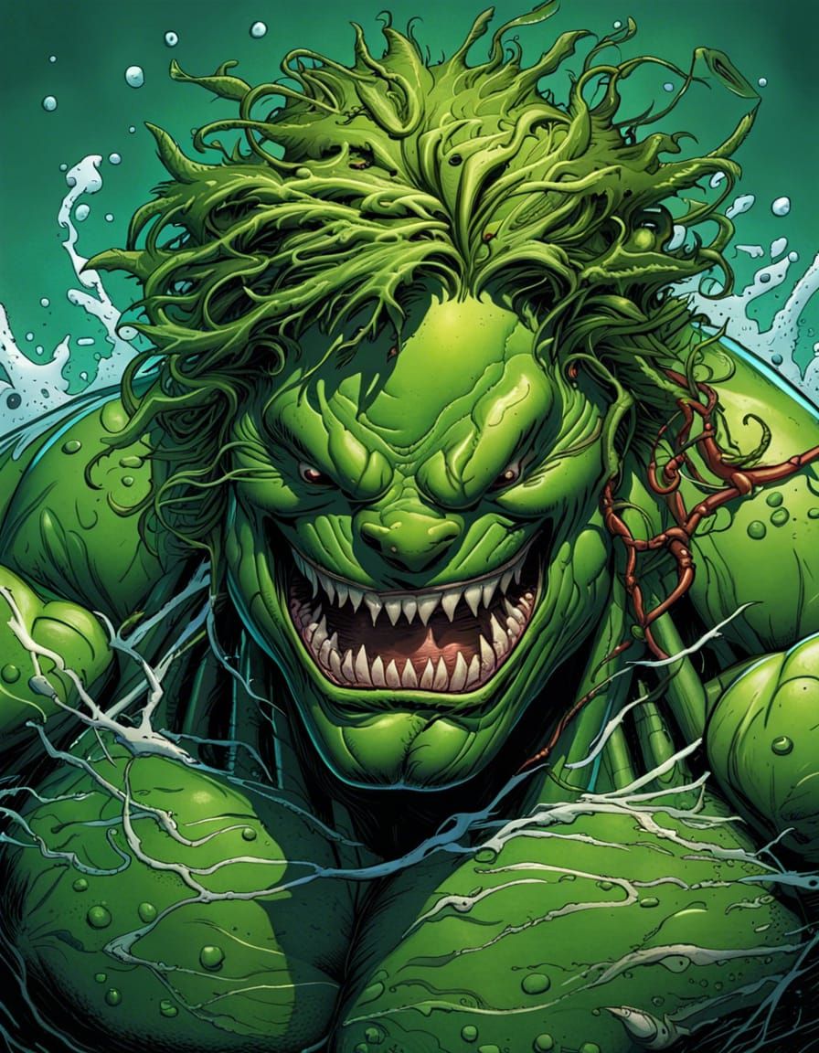 Shark Hulk Comic Book Art