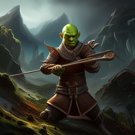 Orc Archer Takes Aim: 3D Game Cinematic