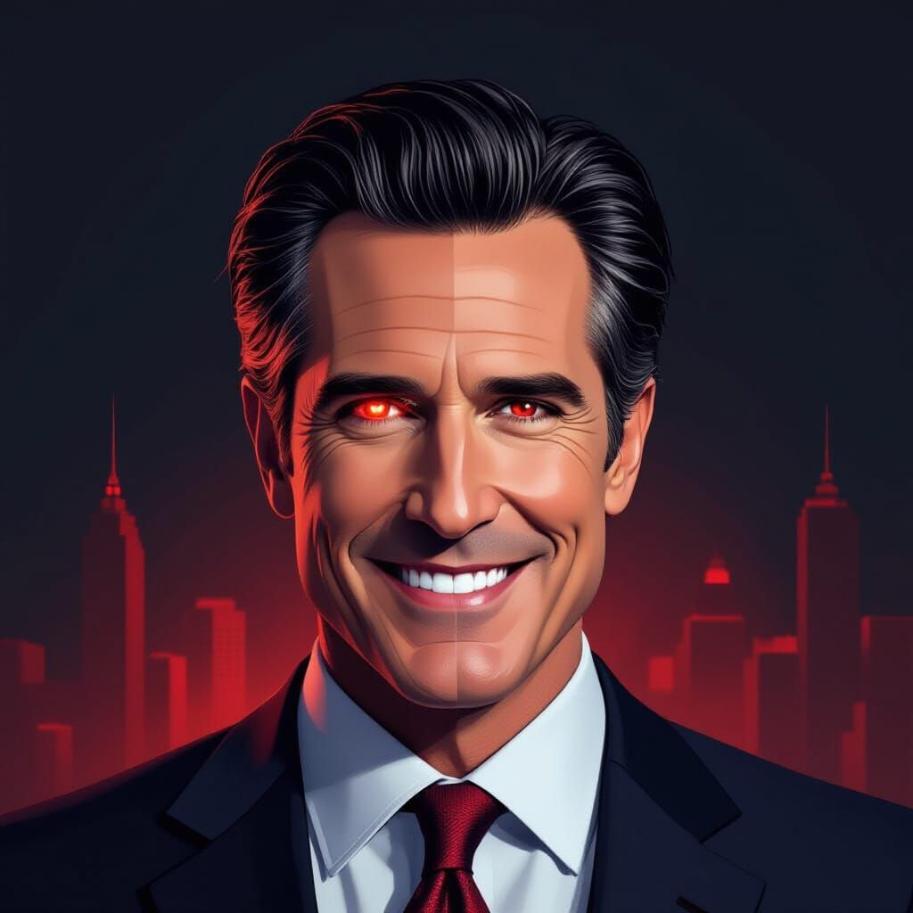 Gavin Newsom's Split Face: Benevolent vs. Sinister