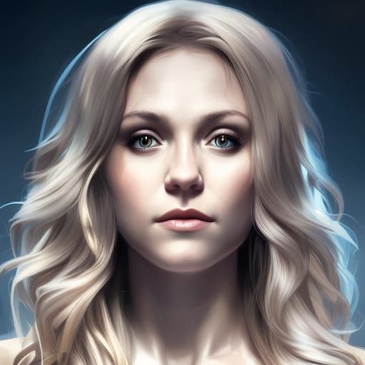 Caroline Forbes Portrait in Hyperdetailed Art Nouveau Style