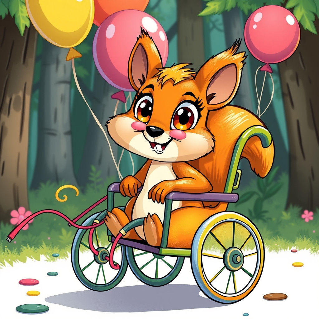 💬 💢 👀cartoon squirrel wheelchair