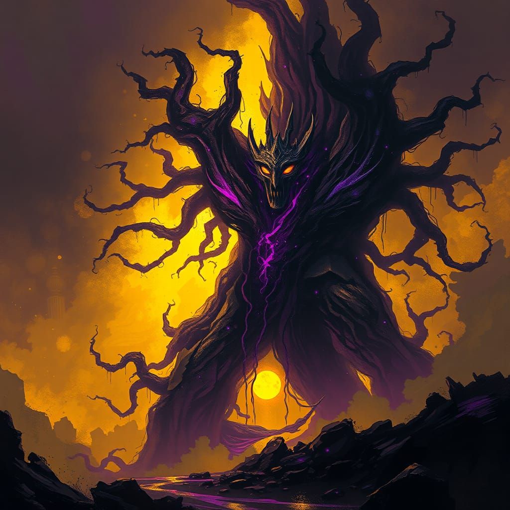 Dark Fantasy Masterpiece in Art Nouveau Style