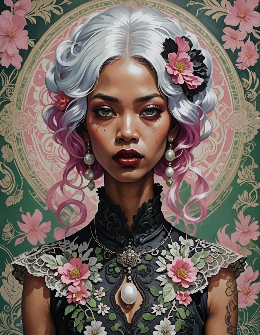 Dynamic Brushwork Portraits in Gouache and Film Noir