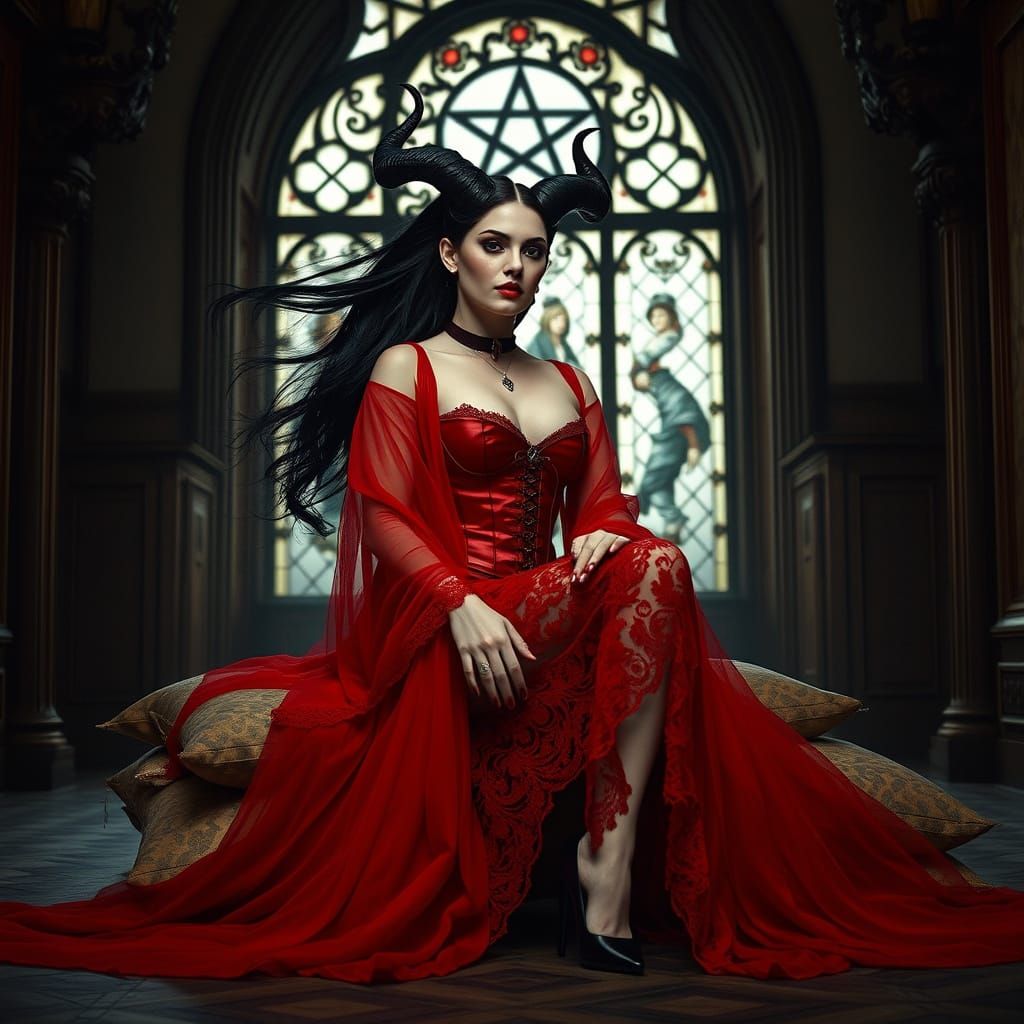 Gothic Goddess in Baroque Hall, Cinematic Film Style