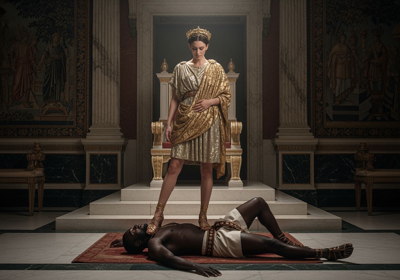 Roman Empress in Imperial Palace Throne Room