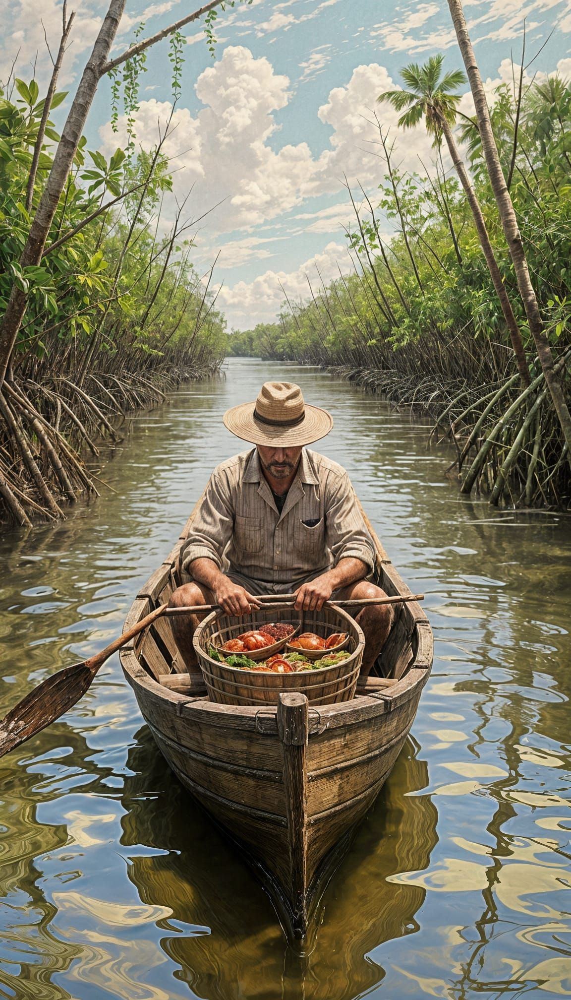 Mangrove Crabber in Impasto Impressionist Style