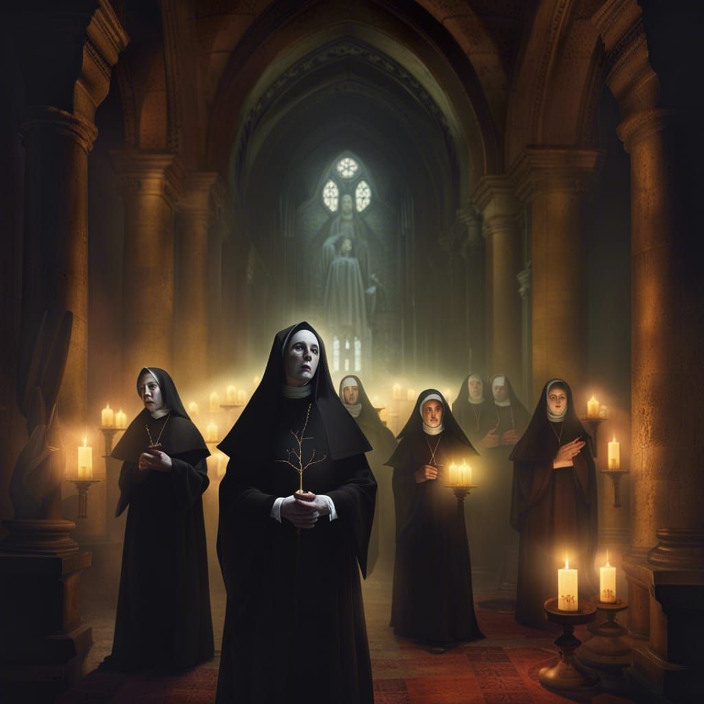 Sinister Nun Ghost in 19th Century Church