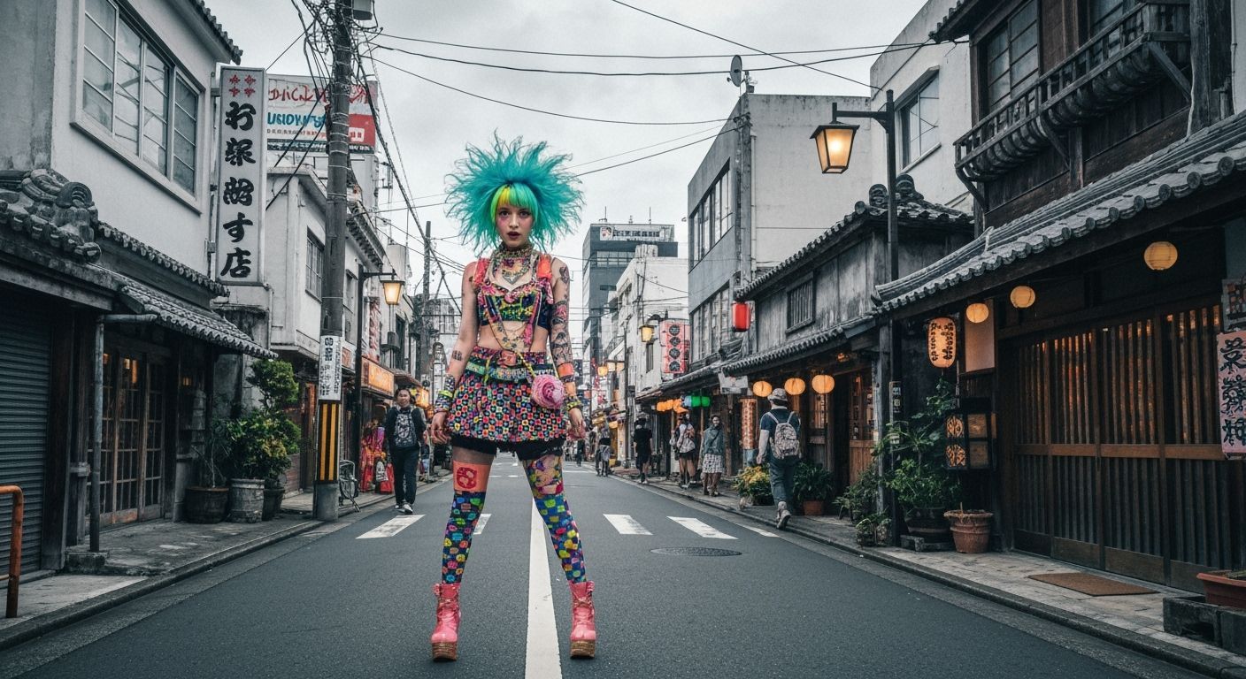 Punk Gyaru Girl in Okinawa, Street Photography