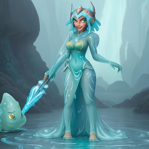 Ahsoka as Slime Girl in Ethereal Fantasy Style