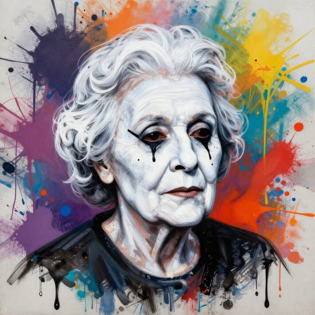 Pantomime Makeup Transformation of an Elderly Woman