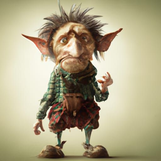 Detailed Matte Painting of a Wiry Boggart