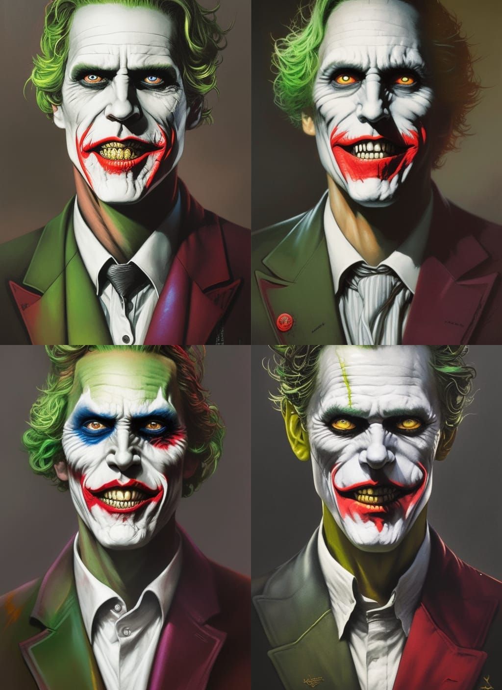 Crayon Caricature of Joker-Like Character