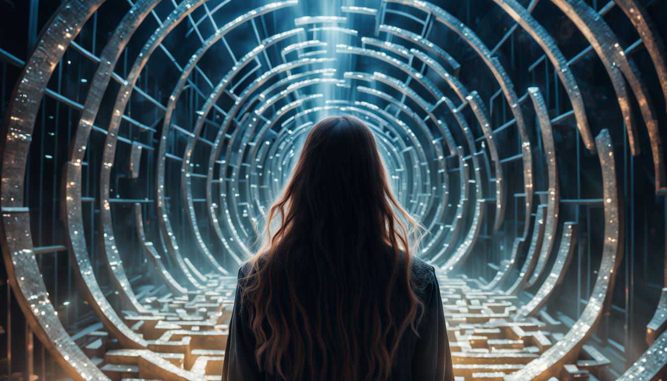 Surreal Labyrinthine Portrait in Bio Art Style