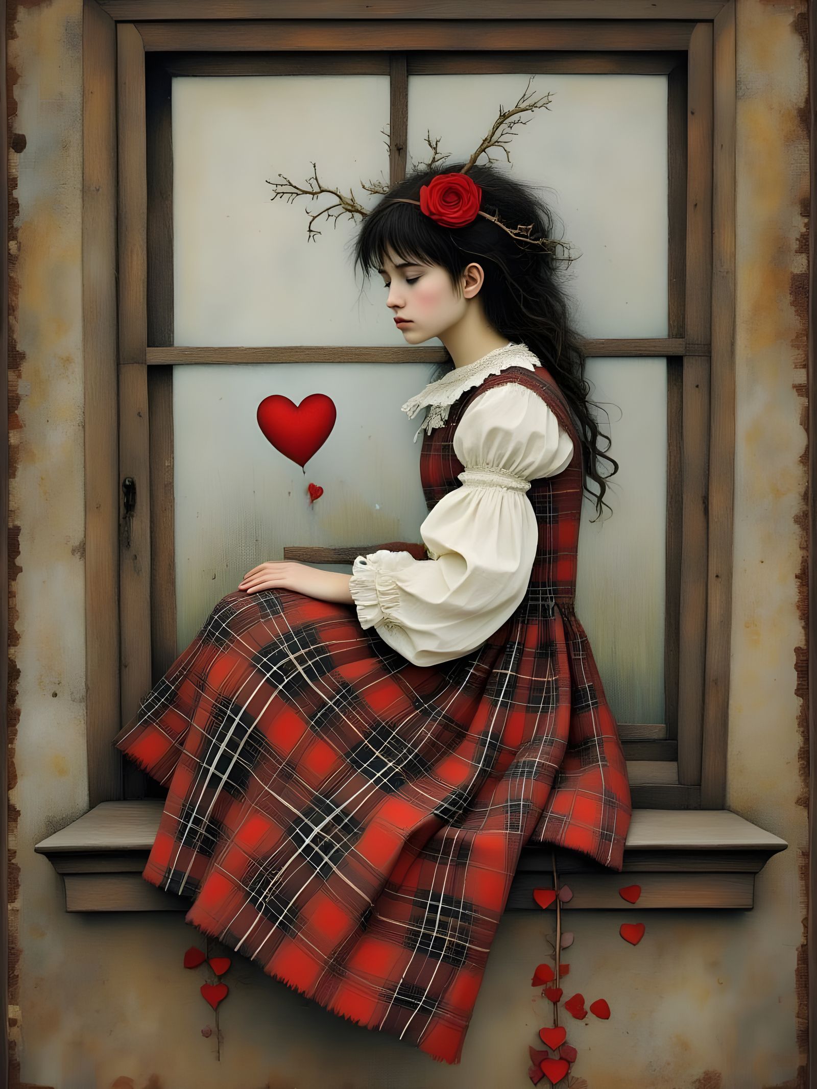 Sitting on a window ledge