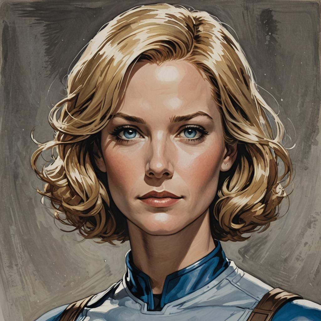 Susan Storm Richards Self-Portrait, Comic Book Art