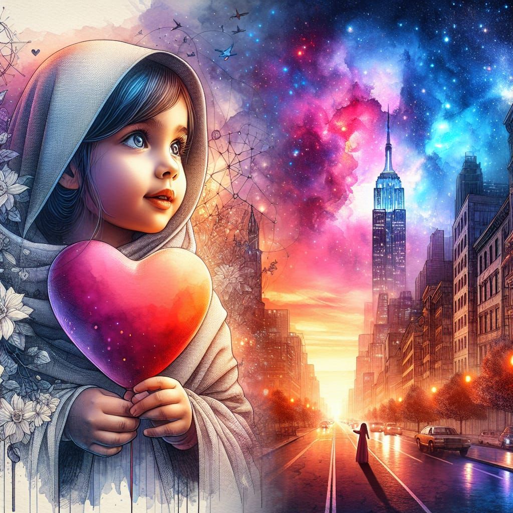 Cosmic Dreams: A Digital Watercolor Fantasy