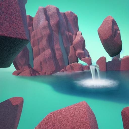 “A tree twenty foot tall tree trunk spewing water outward from the top at a forty five degree angle into a bowl formed i...