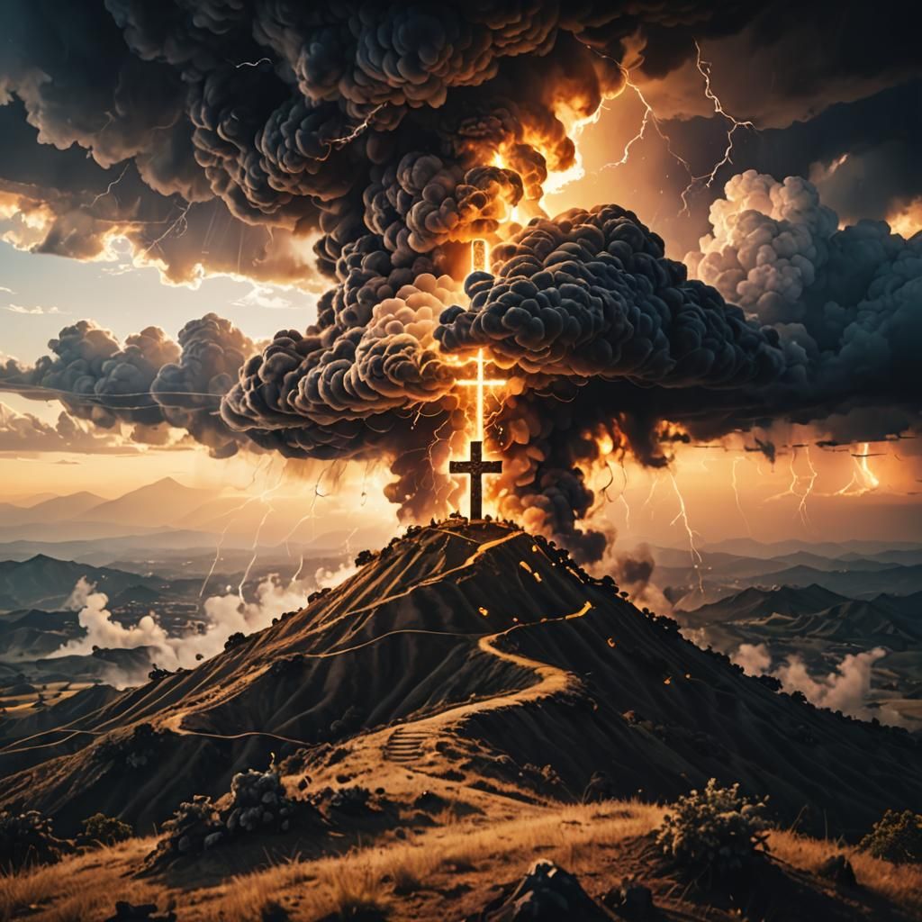 Smoke Cross on Barren Hill in Radiant Twilight