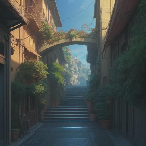 Catania in Studio Ghibli Anime Style