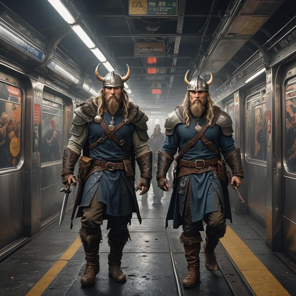 Vikings Ride the New York Subway