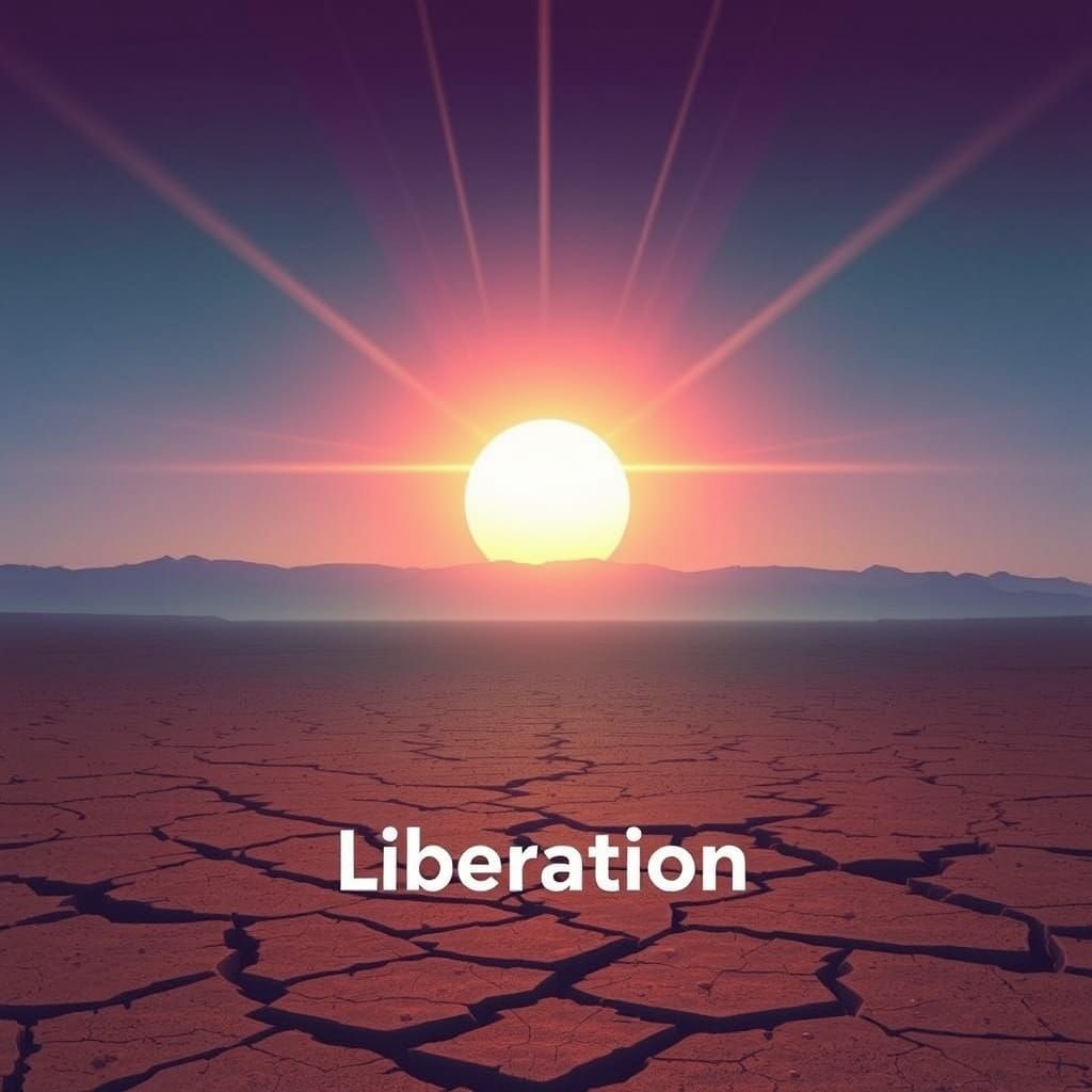 Dramatic Desert Landscape with Purple Sky