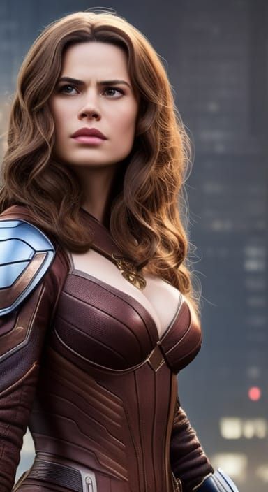 Hayley Atwell in Medieval Market, Hyperrealistic Digital Art