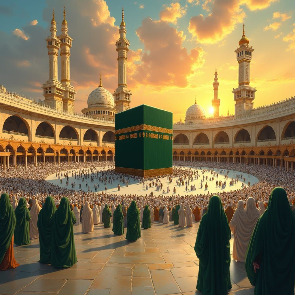 Majestic Makkah Mosque at Sunset