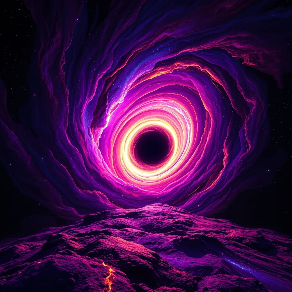 Galactic Vortex: Supernova Ejecta Swirls Around Black Hole