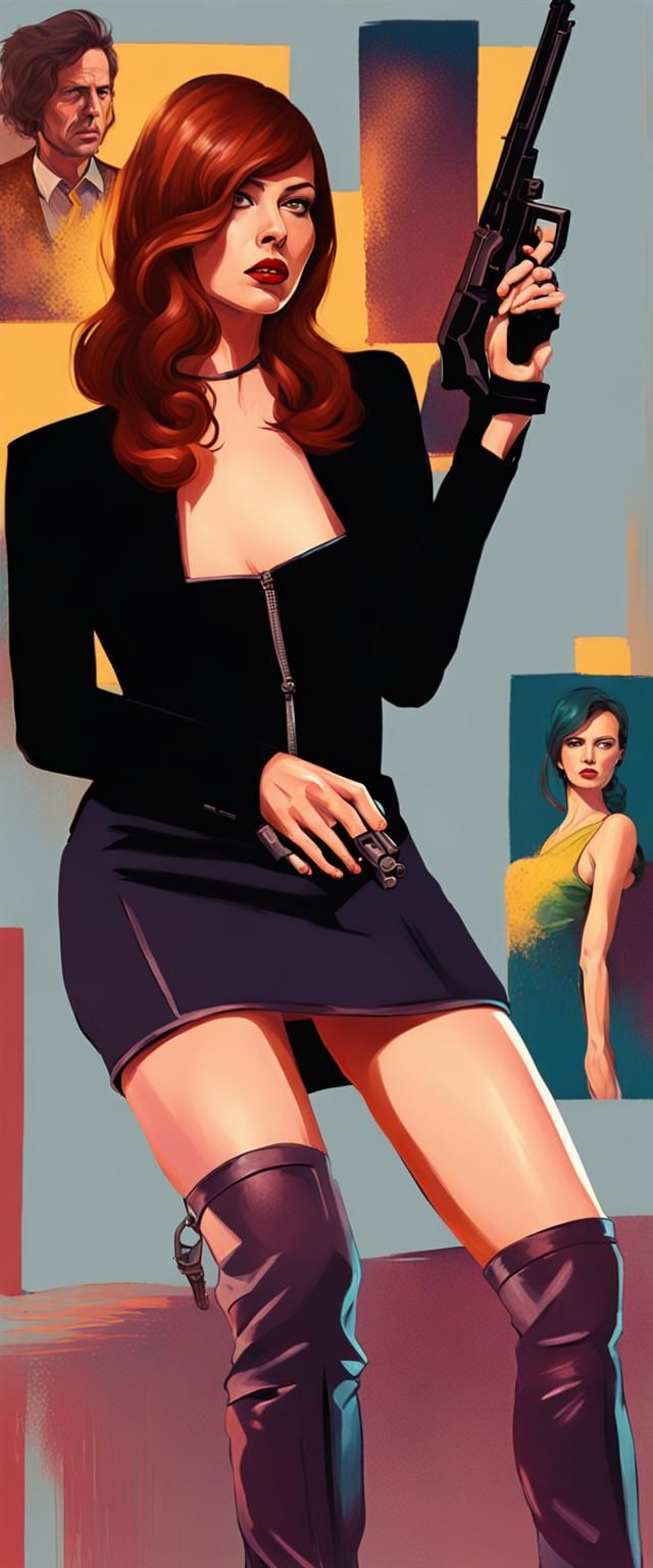 Femme Fatale Spy in 60s Style