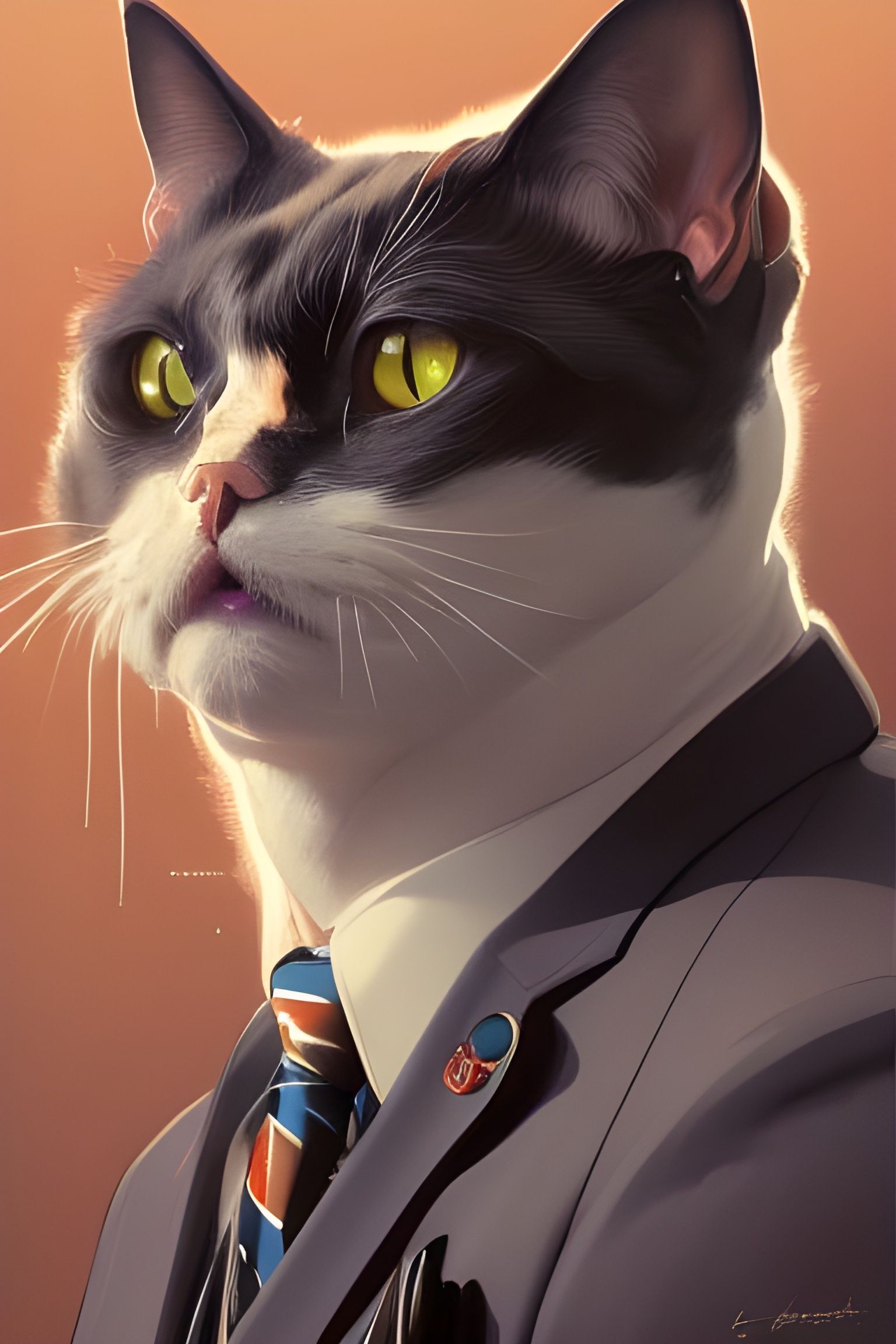 Hyperdetailed Cat Boss Portrait in Unreal Engine 5