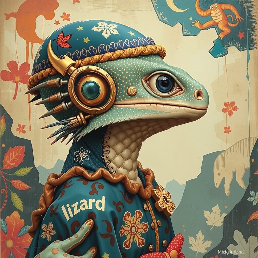 Lizard Pushes a Button with Its Own Name