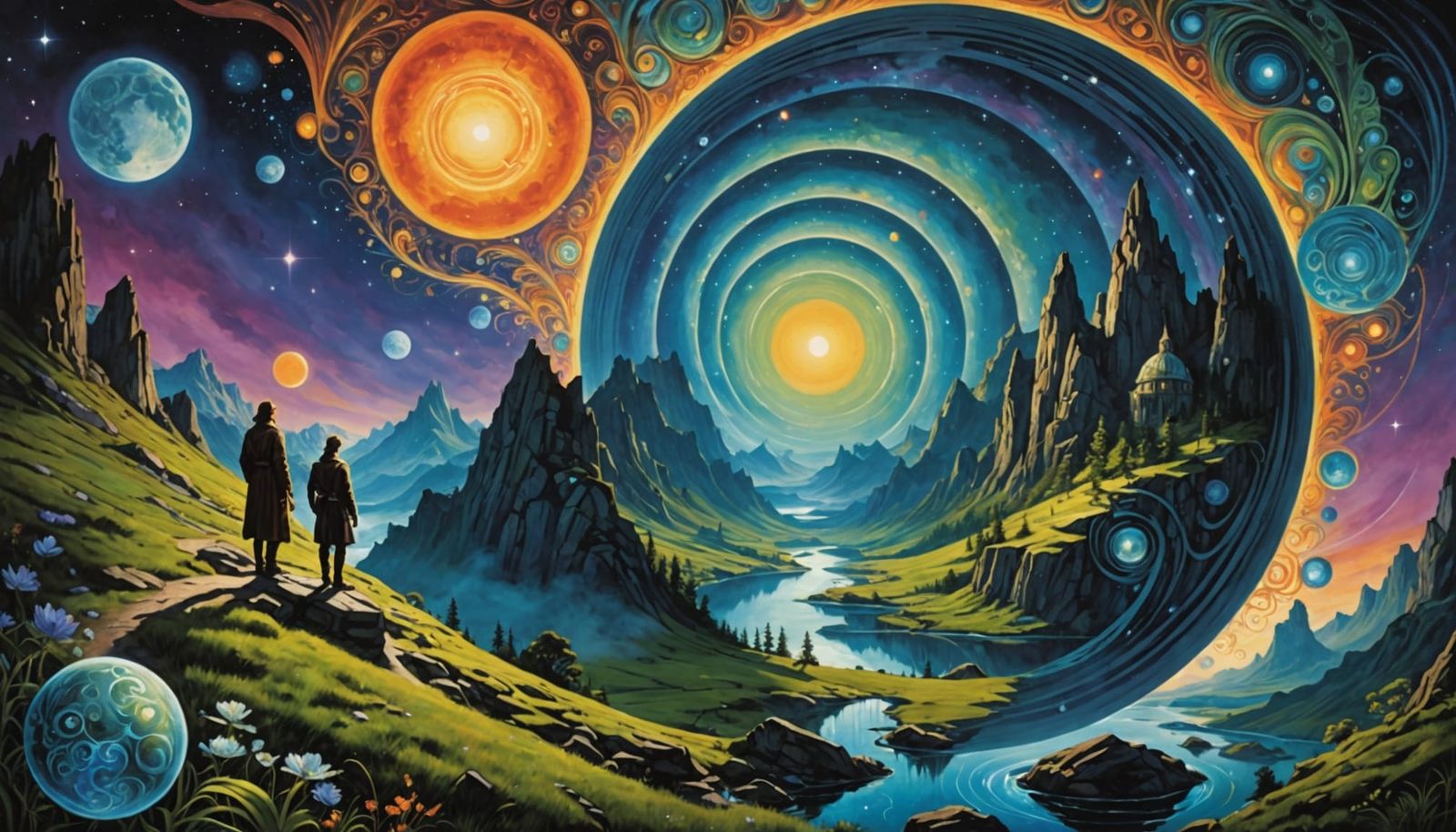 Surreal World Reflecting Subconscious in Art Nouveau Style