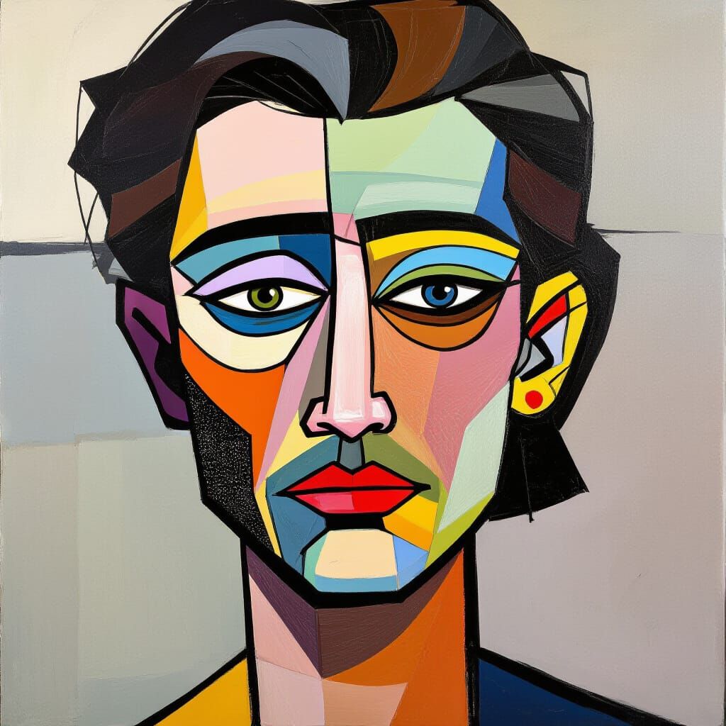 Abstract Portrait of Inner Emotion on Canvas