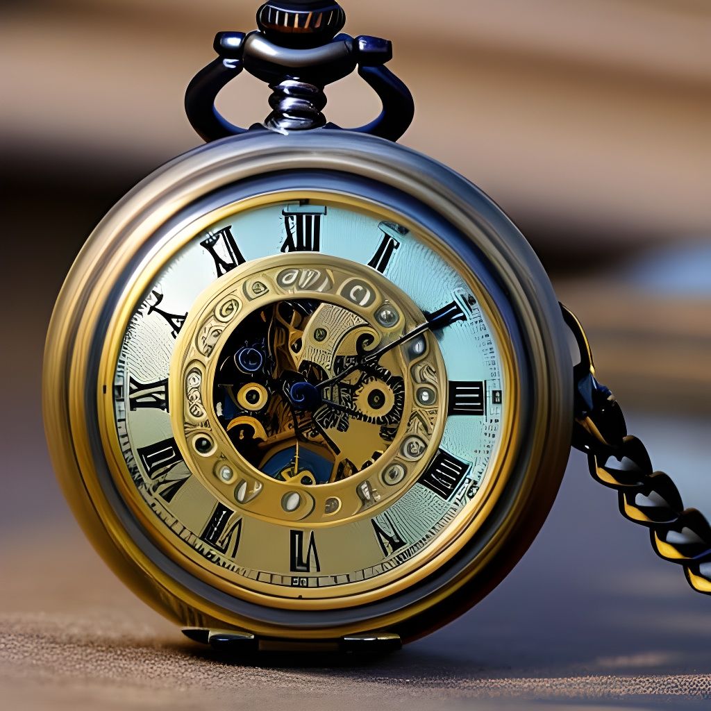 Intricate Open Pocket Watch in Steampunk Style