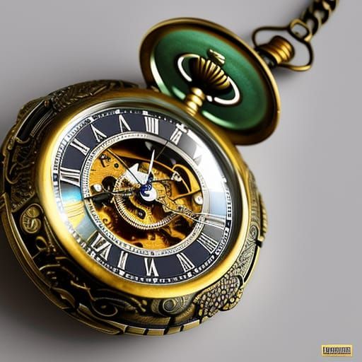 Intricate Steampunk Pocket Watch in 8K Resolution