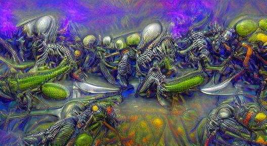 Mutant Zombie Astronauts vs Xenomorphs in Spaceship