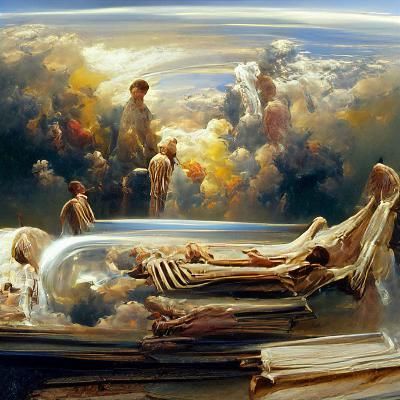 Surreal Afterlife Dreamscape Oil Painting