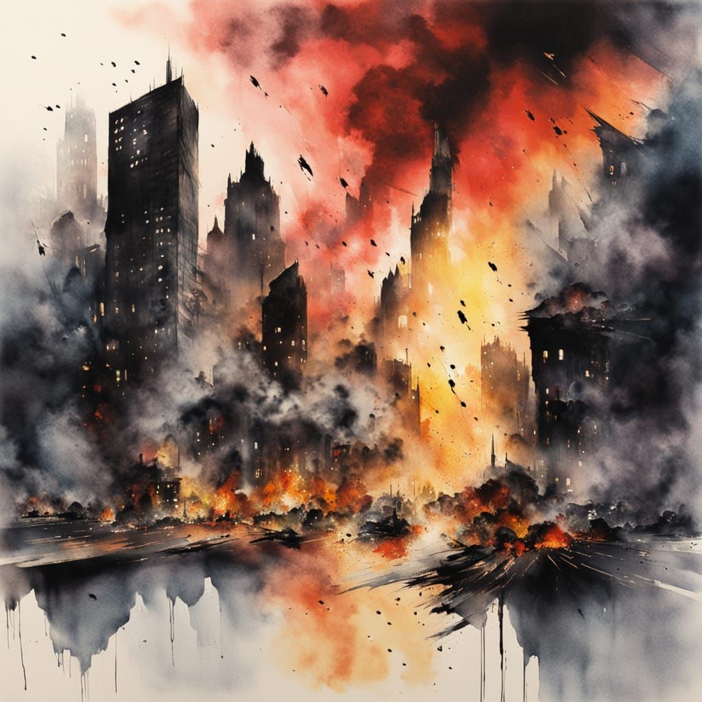 The impact of the metorite shower was devastating.