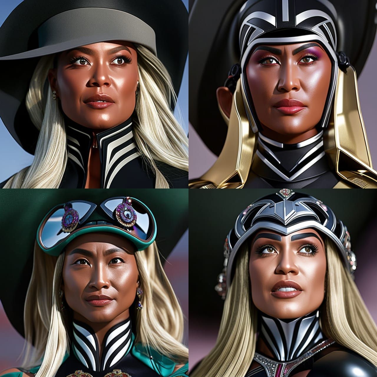 Female Bodybuilder Flexing On Stage in 3D Raytracing