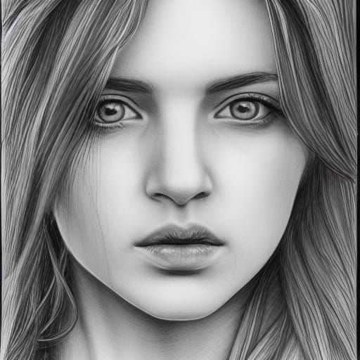 Angelic Woman Portrait in Copper Photo Style