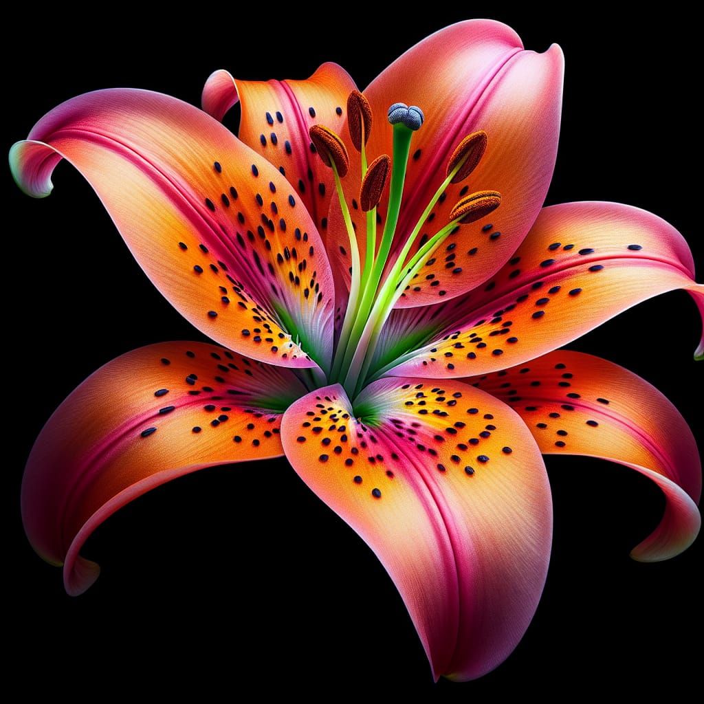 Vibrant Lily Bloom in High-Resolution Macro