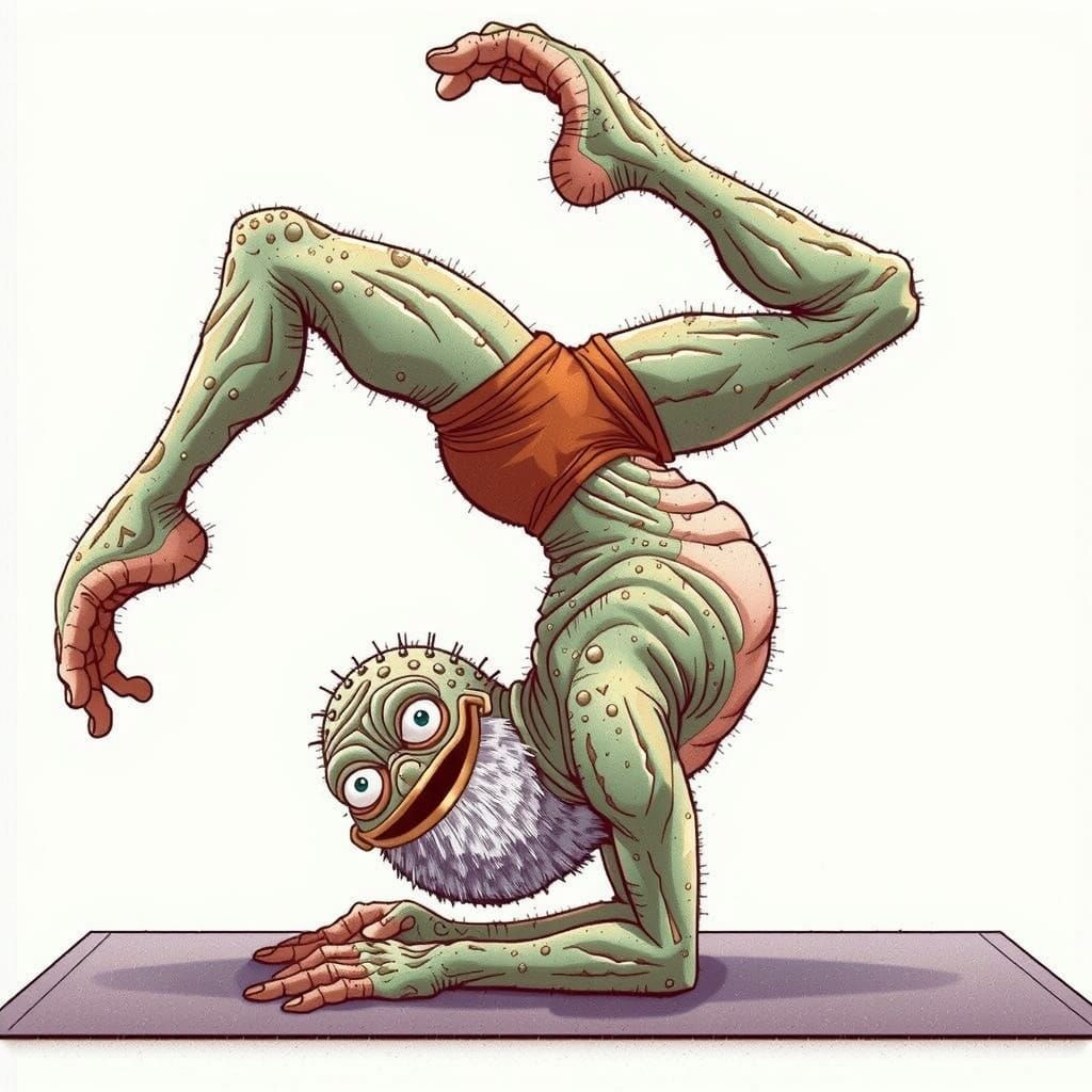 Serene Futuristic Yogi in Industrial Hues