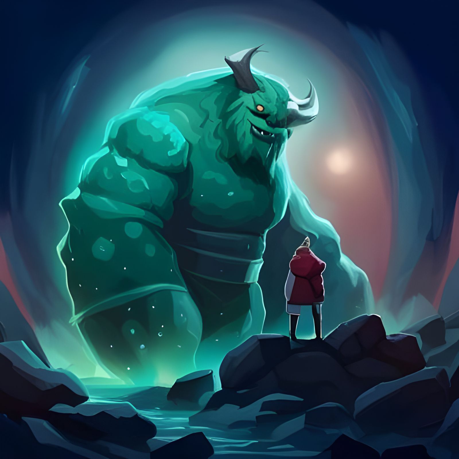 Imposing One-Eyed Giant with Powerful Build