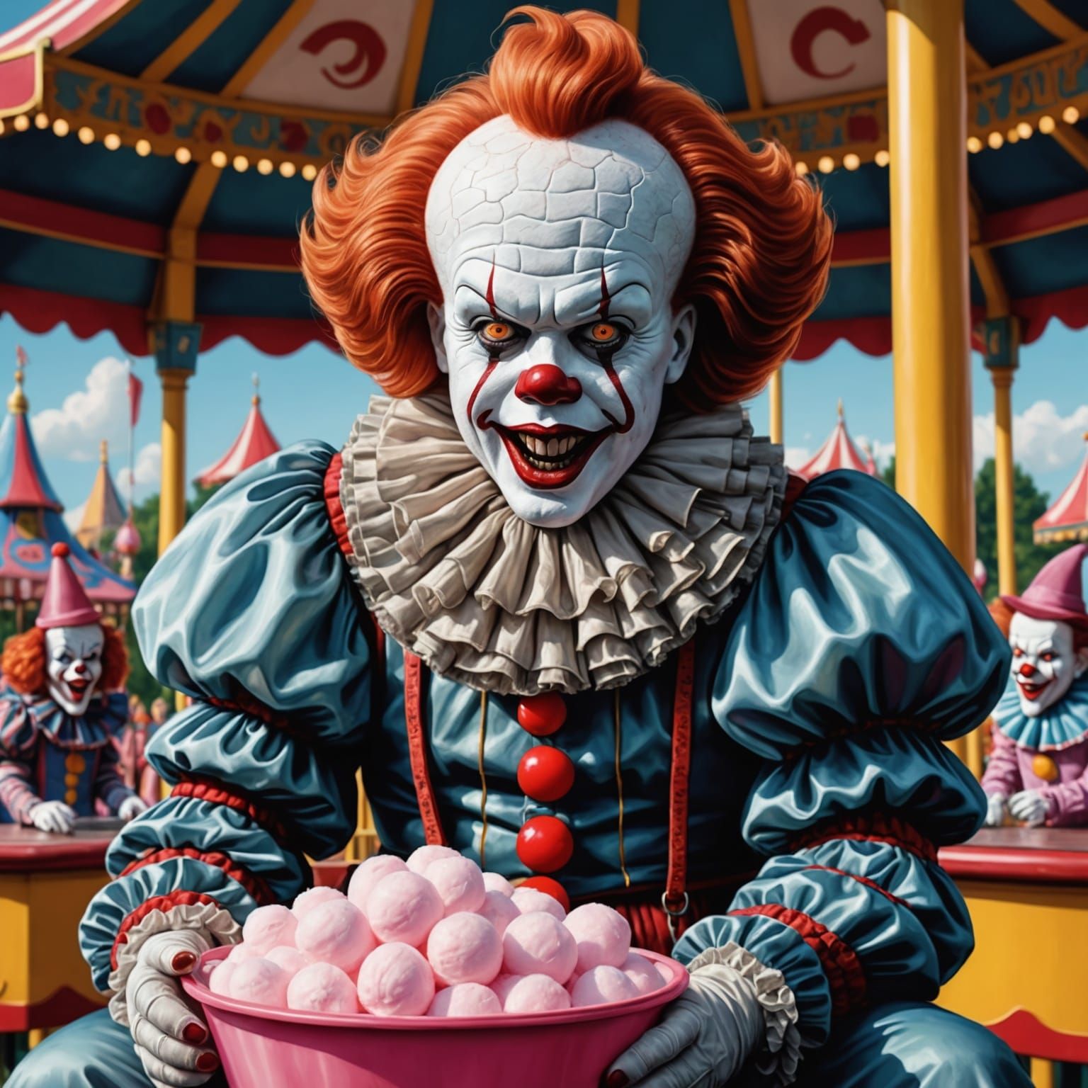 Pennywise, eating cotton candy