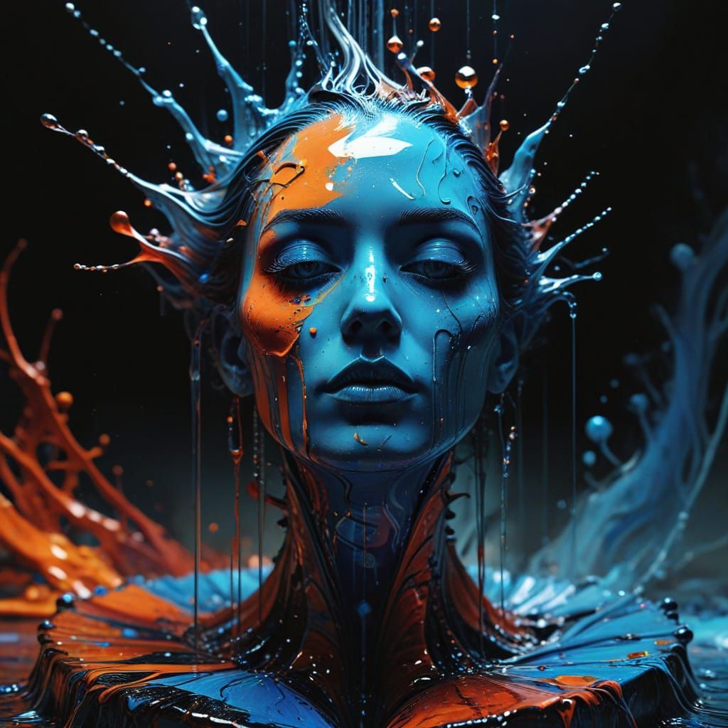 Surreal Liquid Light Fountain in Vibrant Colors