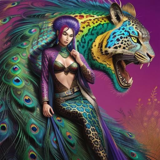 Asian Woman with Dragon Scales, Comic Art Style